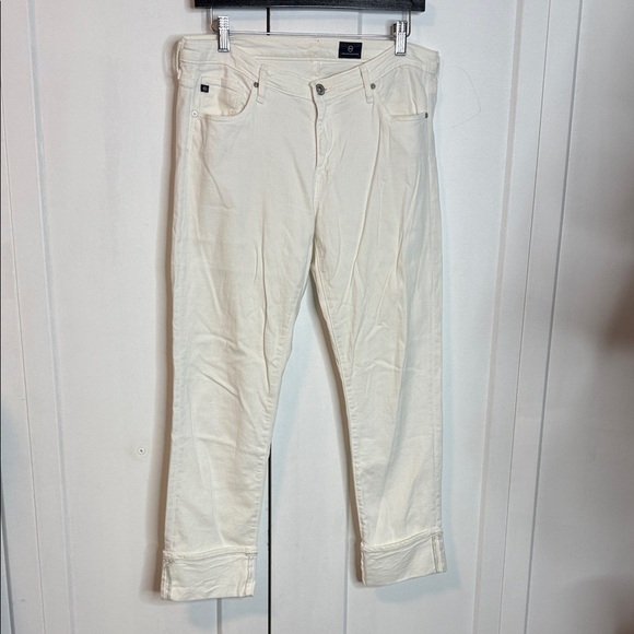 Ag Adriano Goldschmied Denim - AG Adriano Goldschmied - 31 - White Ivory Denim Cuffed Crop Pants